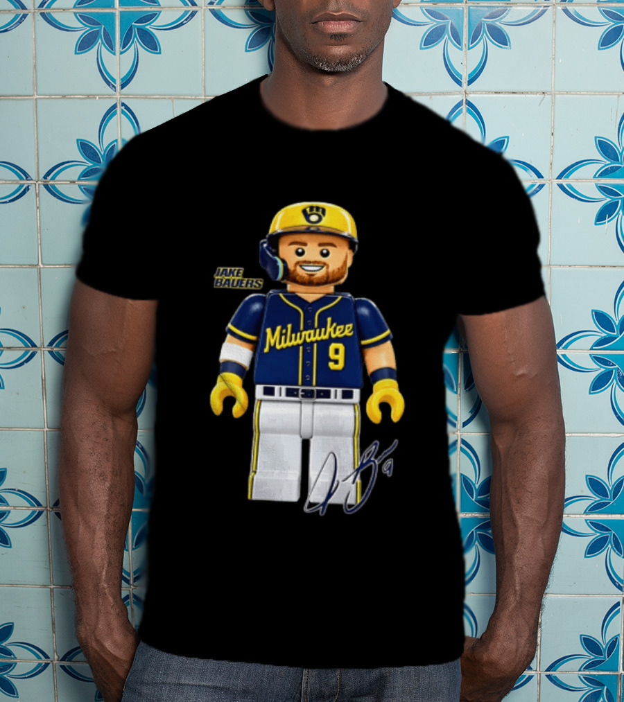 Milwaukee Brewers Jake Bauers Minifigure 9 T-Shirt