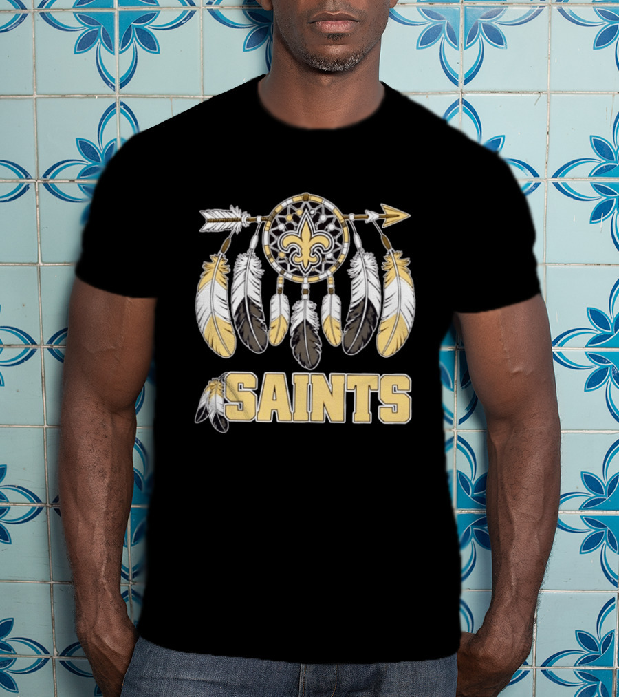 New Orleans Saints Fleur De Lis Dreamcatcher Feather T-Shirt