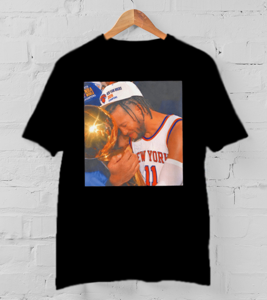 New York Knicks Jalen Brunson 2026 NBA Champions Trophy Moment T-Shirt