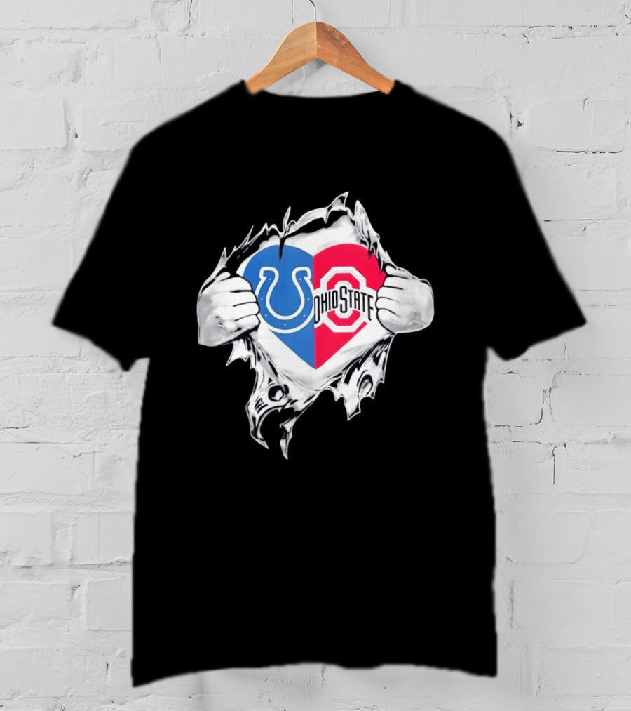 Indianapolis Colts Ohio State Heart Logo Fan T-Shirt