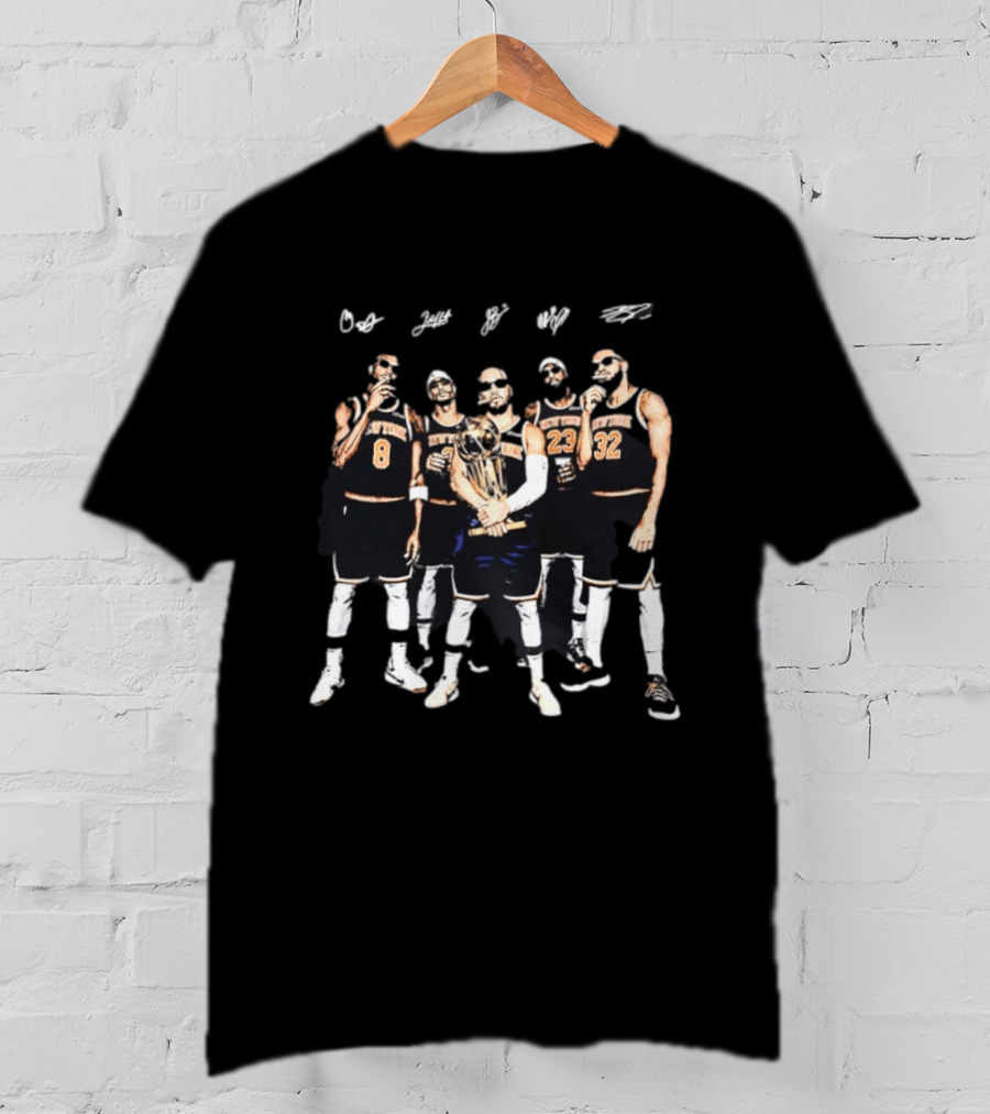 New York Knicks Players Smoking Trophy Signatures T-Shirt