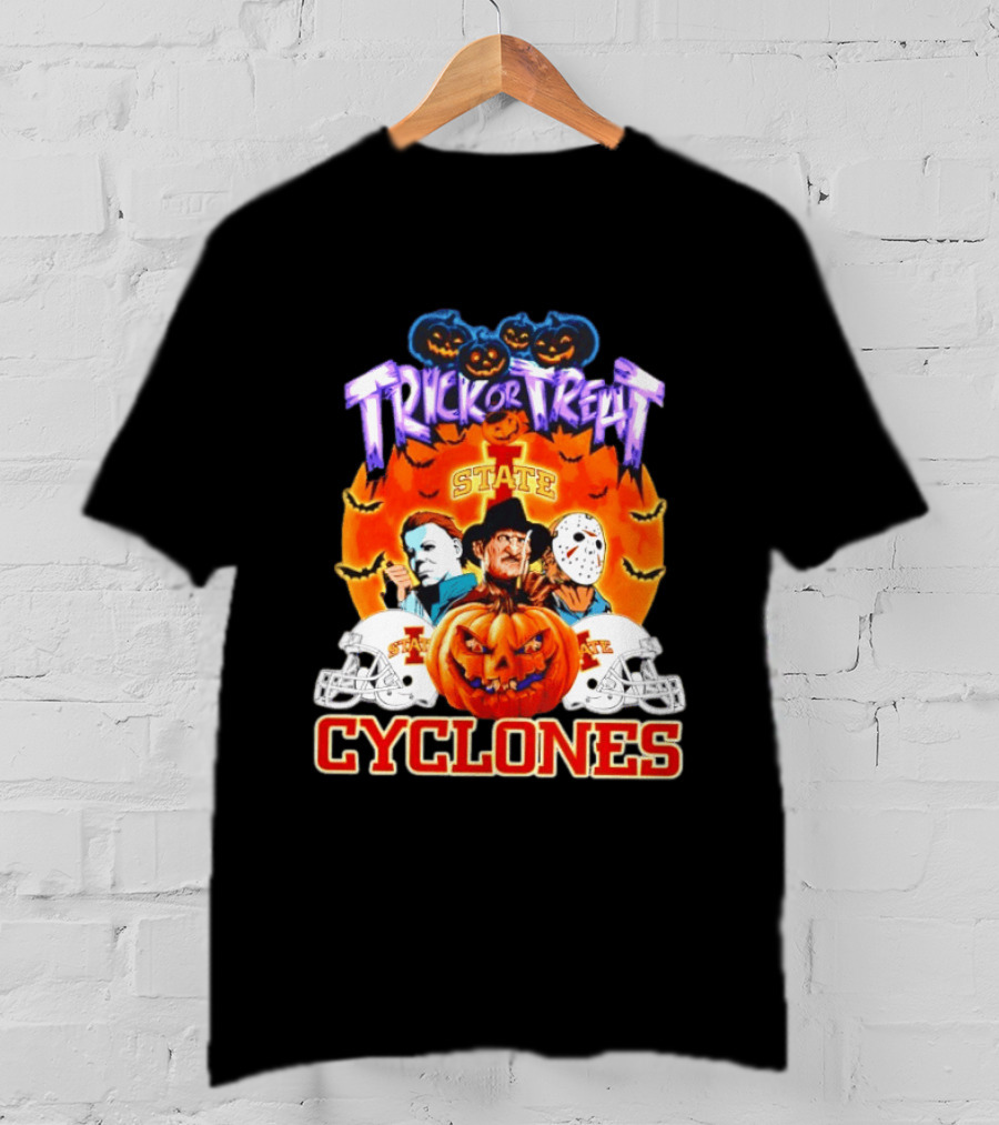 Iowa State Cyclones Trick Or Treat Halloween Horror Characters 2026 T-Shirt