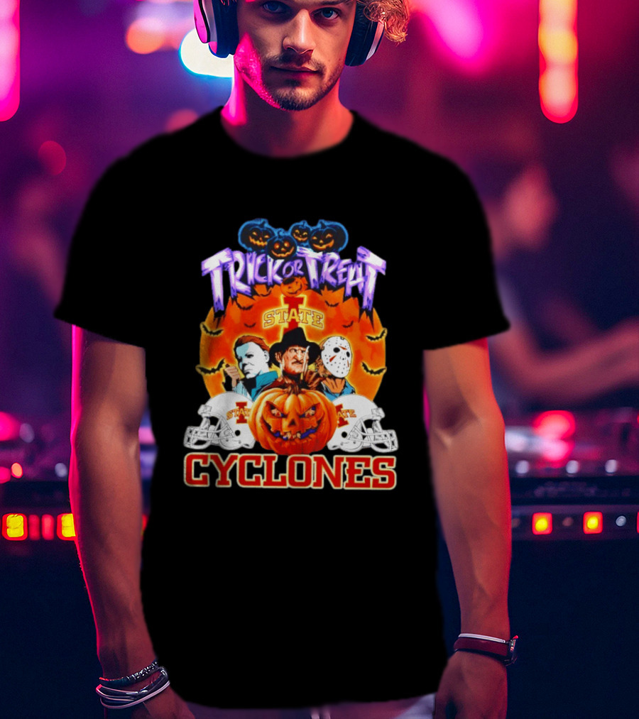 Iowa State Cyclones Trick Or Treat Halloween Horror Characters 2026 T-Shirt