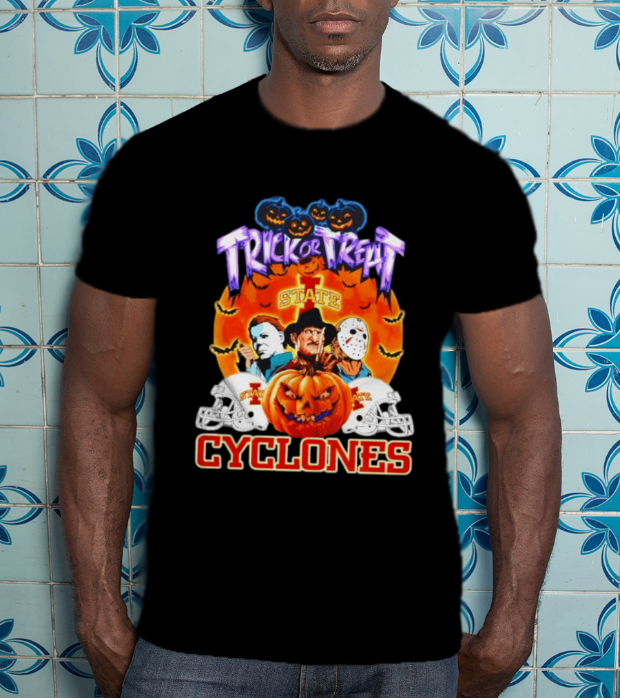 Iowa State Cyclones Trick Or Treat Halloween Horror Characters 2026 T-Shirt