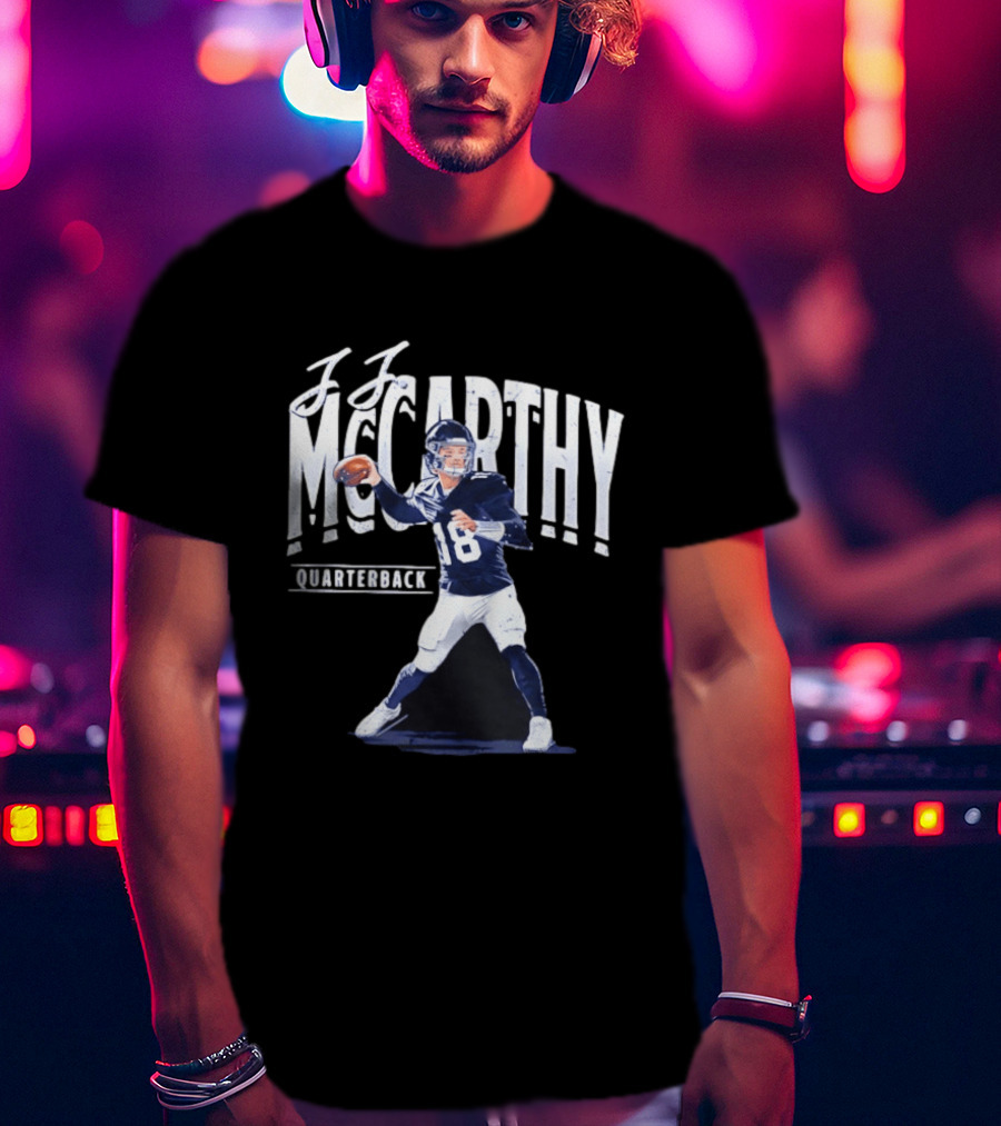 J.J. McCarthy Quarterback 18 Football Player T-Shirt