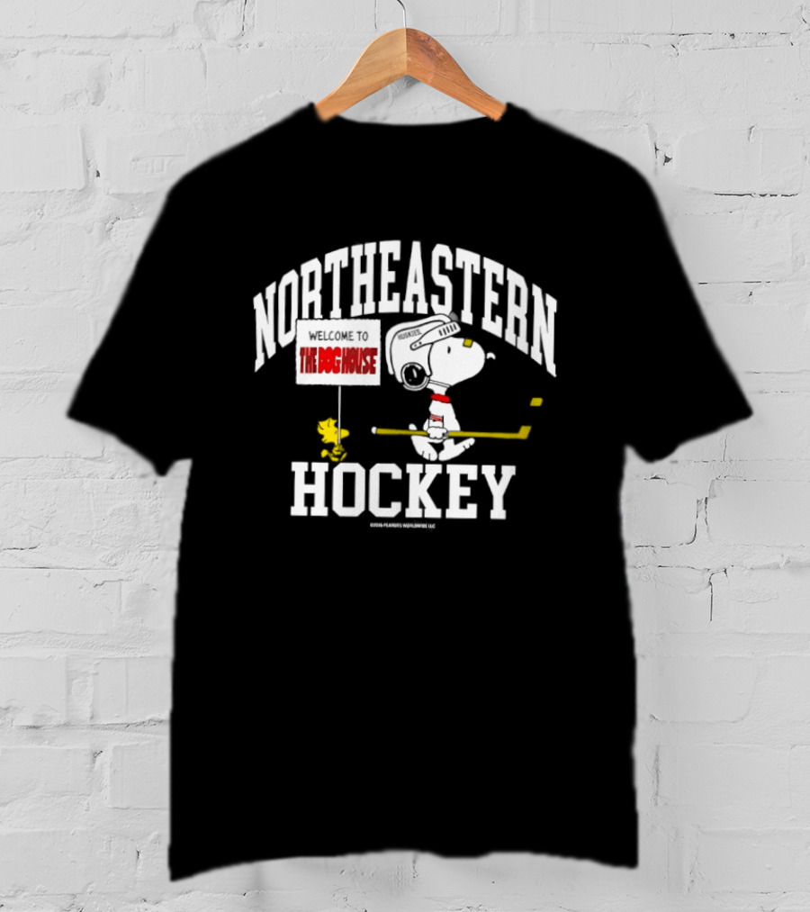 Northeastern Hockey Peanuts Snoopy The Doghouse Collaboration T-Shirt