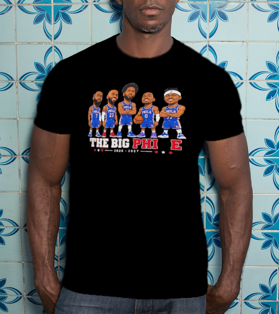 Philadelphia 76ers The Big Phive 2026 2027 Stars T-Shirt