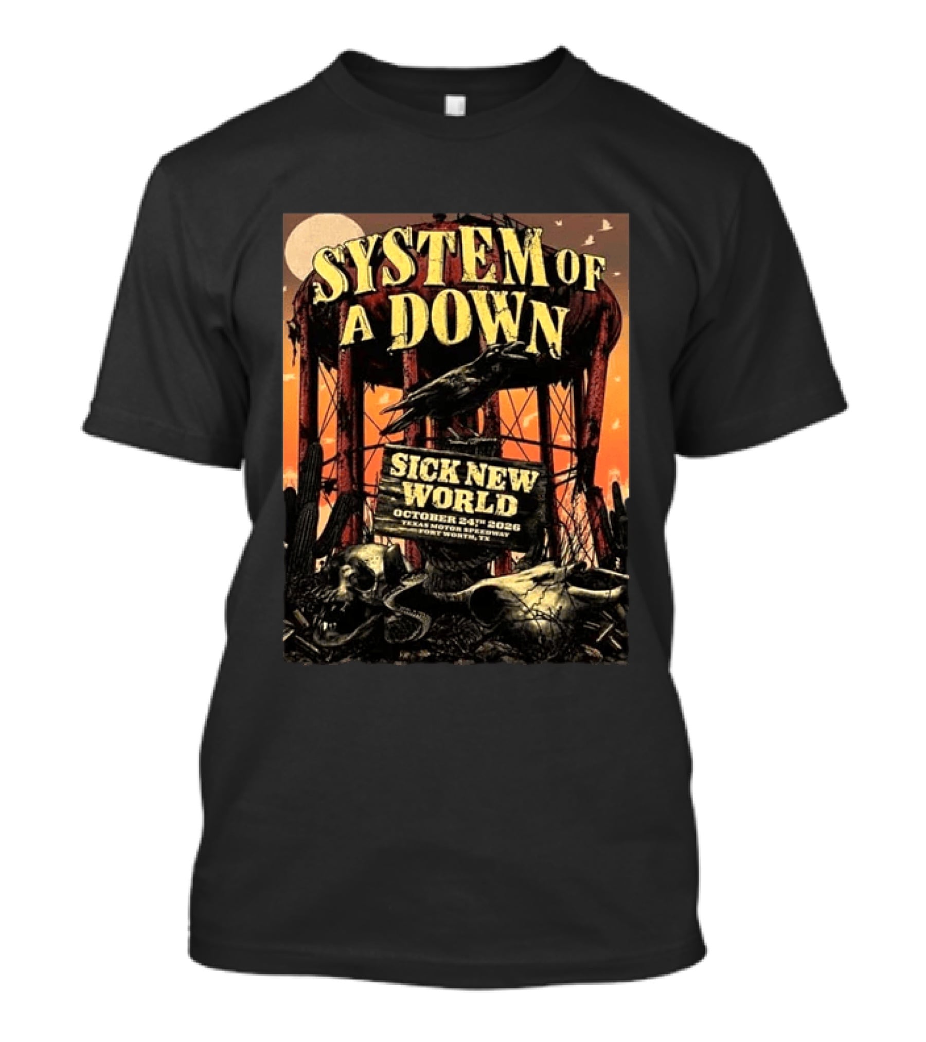 System Of A Down Sick New World Texas Motor Speedway October 24th 2026 T-Shirt