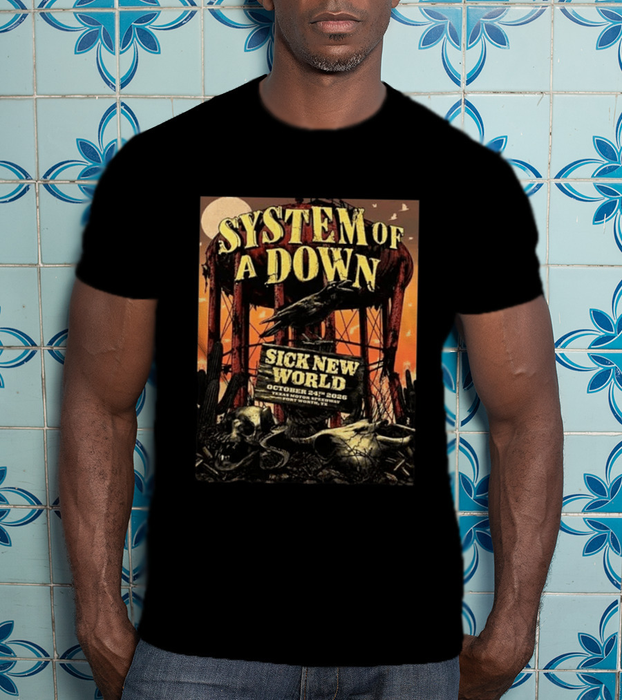 System Of A Down Sick New World Texas Motor Speedway October 24th 2026 T-Shirt