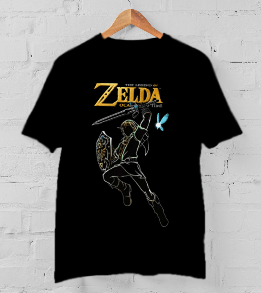 The Legend Of Zelda Ocarina Of Time Link Sword Navi T-Shirt