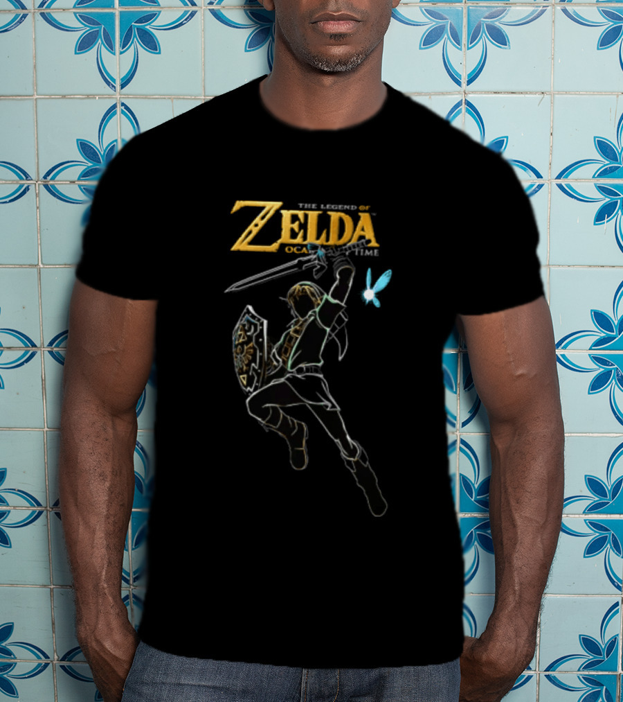 The Legend Of Zelda Ocarina Of Time Link Sword Navi T-Shirt