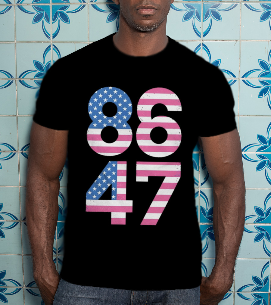 8647 Resist 86 47 American Flag USA 4th Of July T-Shirt