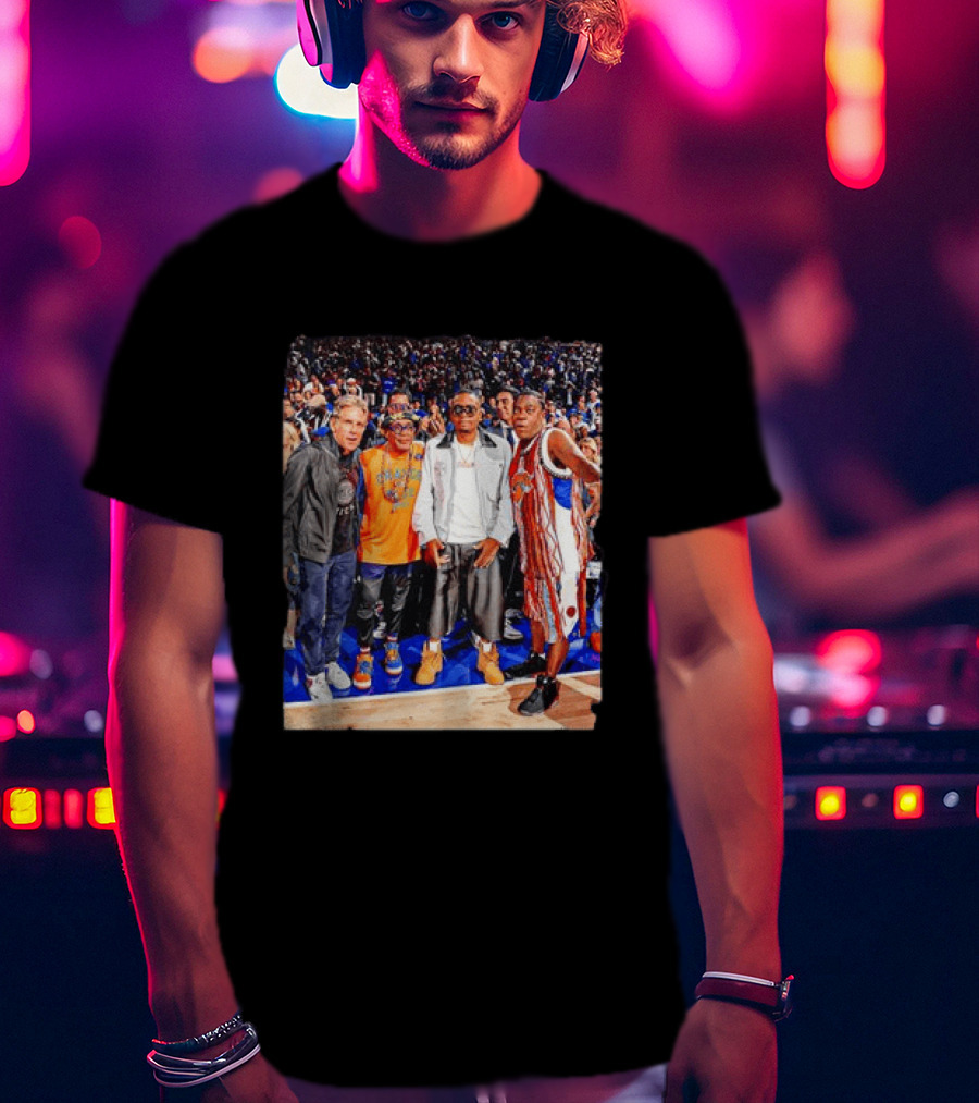 Ben Stiller Spike Lee Nas Tracy Morgan New York Knicks Courtside Celebrities T-Shirt