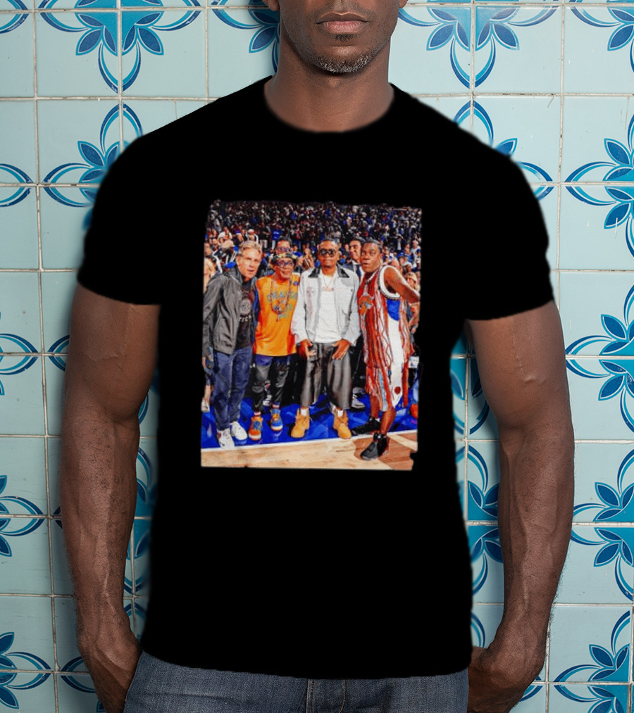 Ben Stiller Spike Lee Nas Tracy Morgan New York Knicks Courtside Celebrities T-Shirt