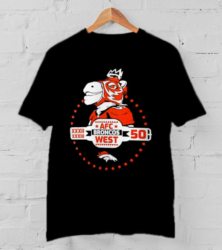 Broncos AFC West 50 Years XXXII XXXIII Celebration T-Shirt