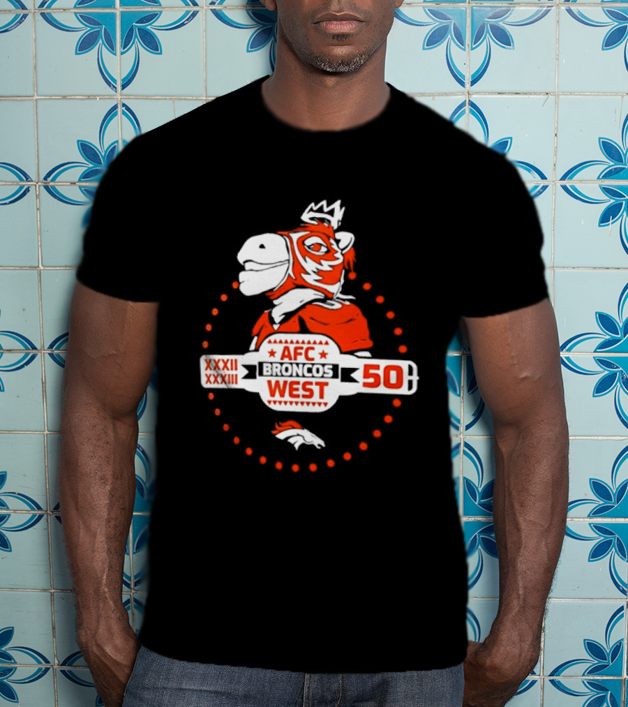 Broncos AFC West 50 Years XXXII XXXIII Celebration T-Shirt
