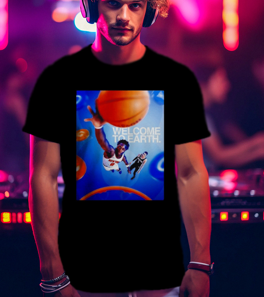 OG Anunoby New York Knicks Welcome To Earth Basketball Moment T-Shirt