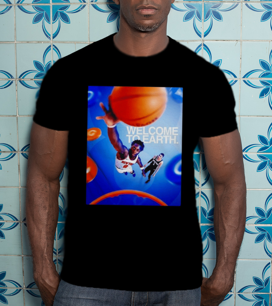 OG Anunoby New York Knicks Welcome To Earth Basketball Moment T-Shirt