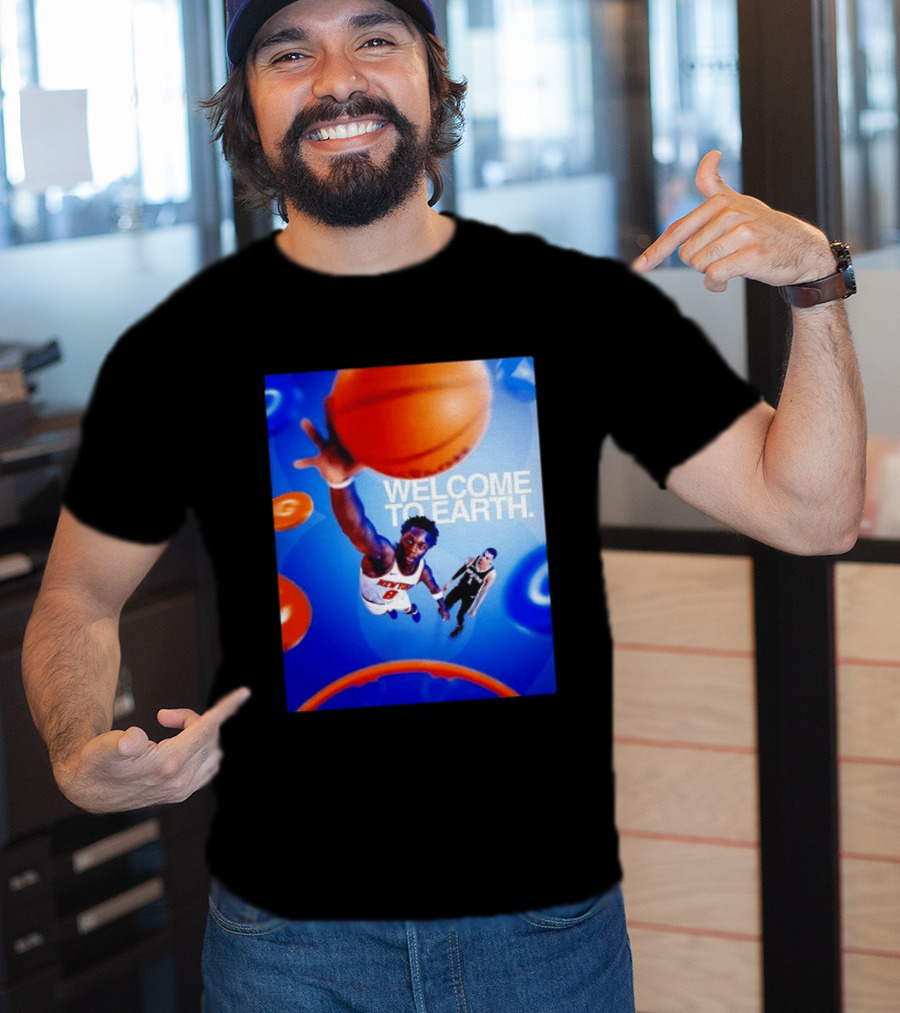 OG Anunoby New York Knicks Welcome To Earth Basketball Moment T-Shirt