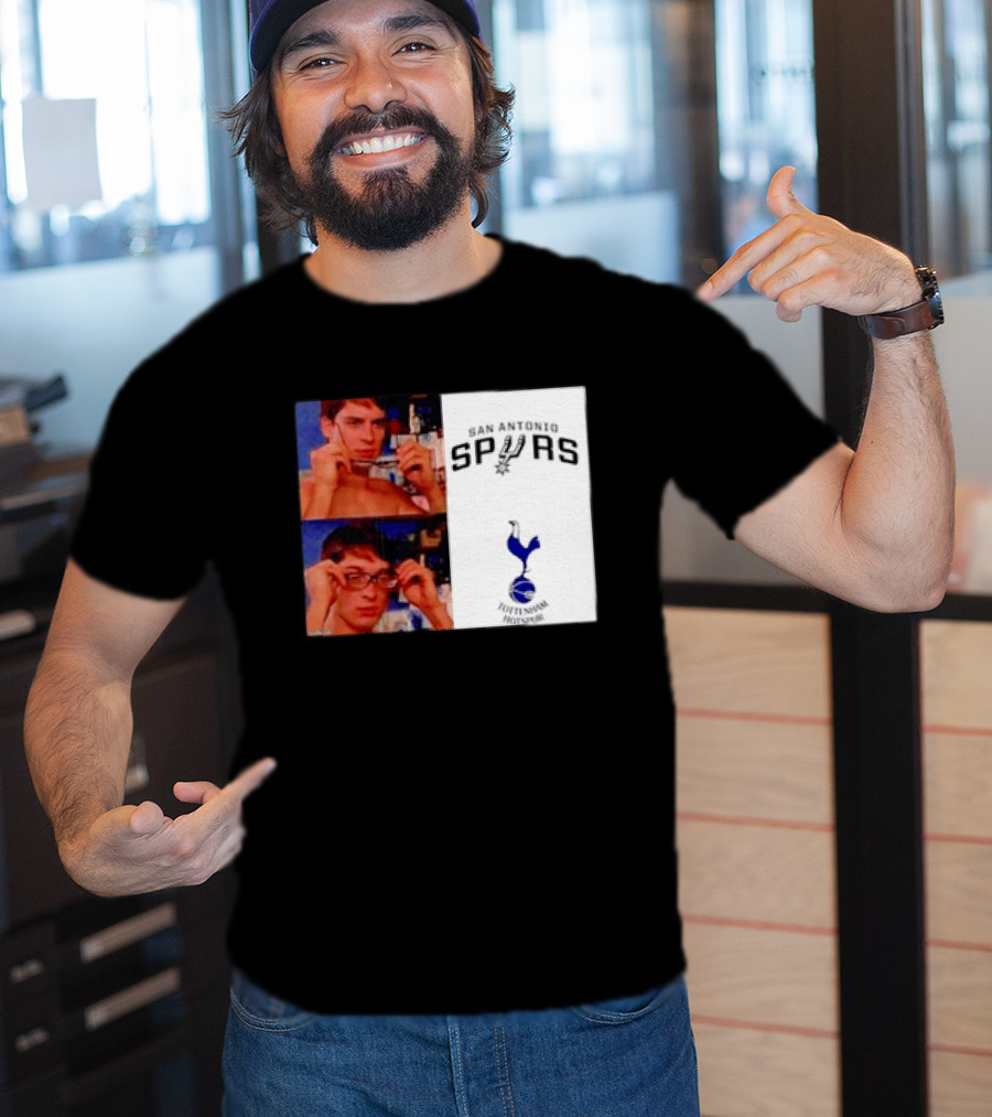 Peter Parker Reading Glasses Meme San Antonio Spurs Tottenham Hotspur T-Shirt
