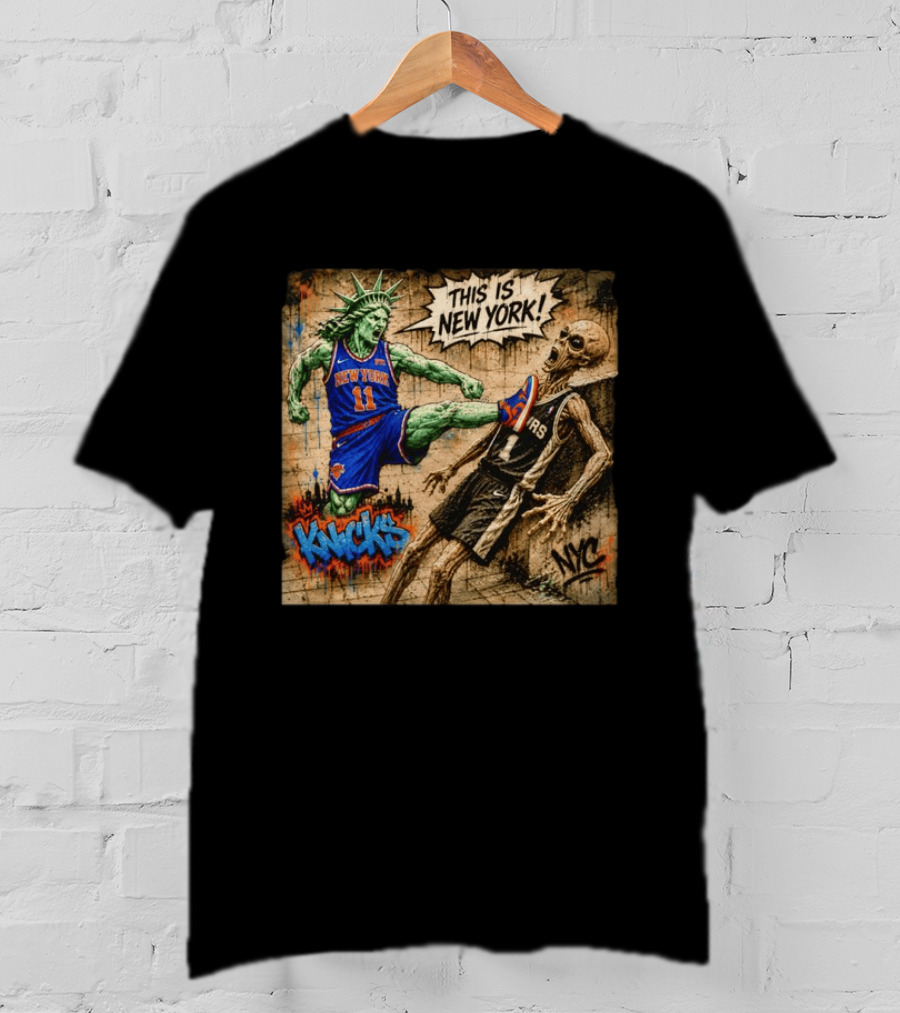 New York Knicks Statue Of Liberty Vs Spurs Basketball NYC This Is New York T-Shirt