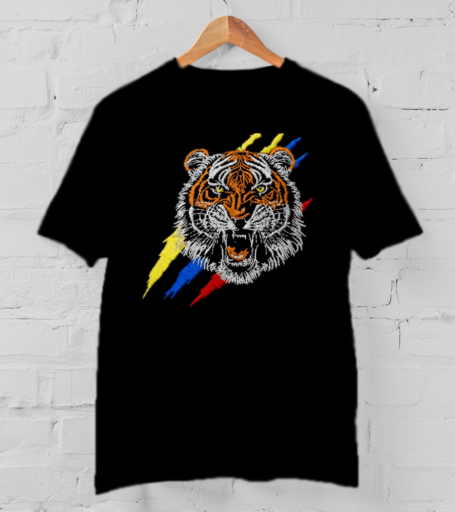 Tiger De La Espriella Colorful Bold Embroidered Hat T-Shirt