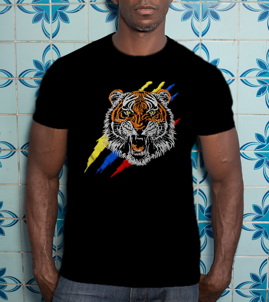 Tiger De La Espriella Colorful Bold Embroidered Hat T-Shirt