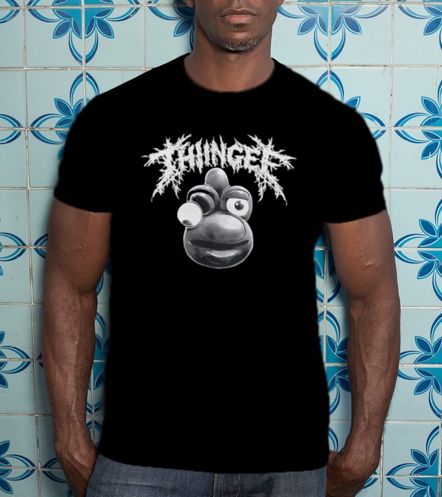 Thingee Metal Jason Gunn Silver Cartoon T-Shirt