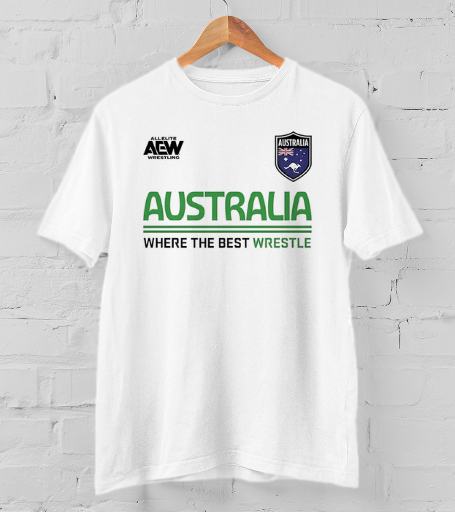 AEW Australia Where The Best Wrestle Iconic Shield T-Shirt