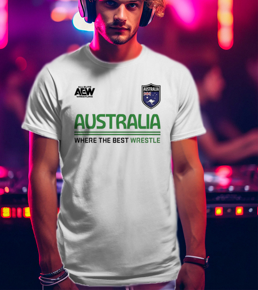 AEW Australia Where The Best Wrestle Iconic Shield T-Shirt