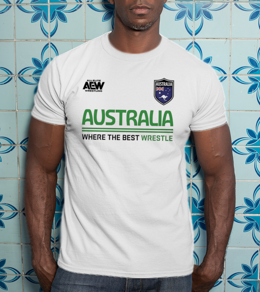 AEW Australia Where The Best Wrestle Iconic Shield T-Shirt