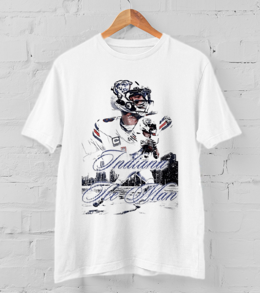 Caleb Williams Chicago Bears Indiana The Man Football Skyline T-Shirt