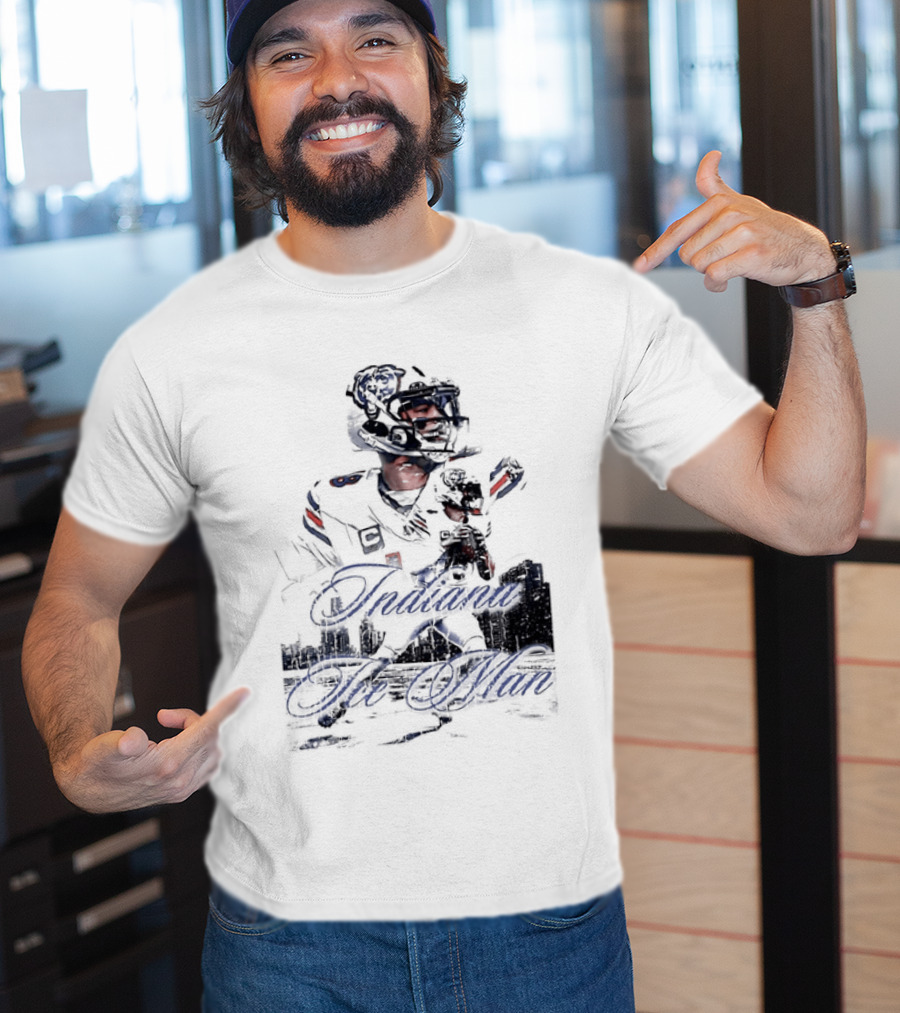 Caleb Williams Chicago Bears Indiana The Man Football Skyline T-Shirt