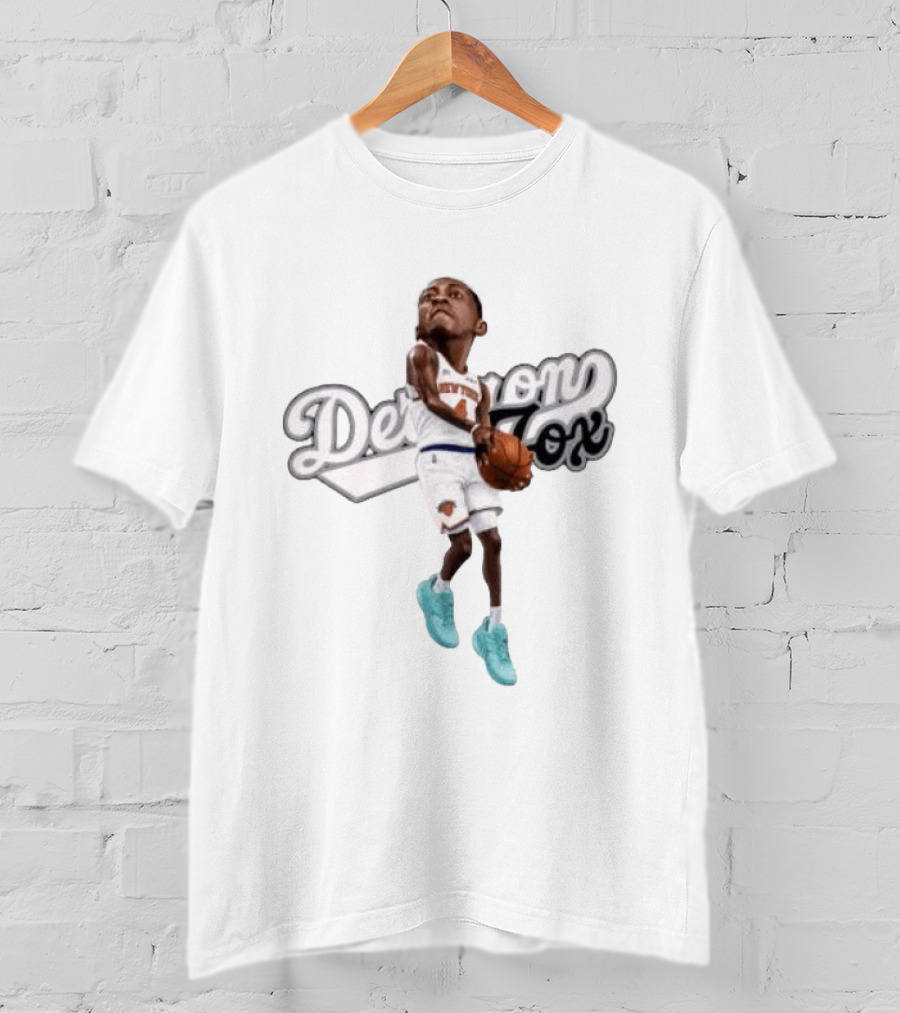 Deuce McBride New York Knicks NBA Player Caricature Determined Fox T-Shirt