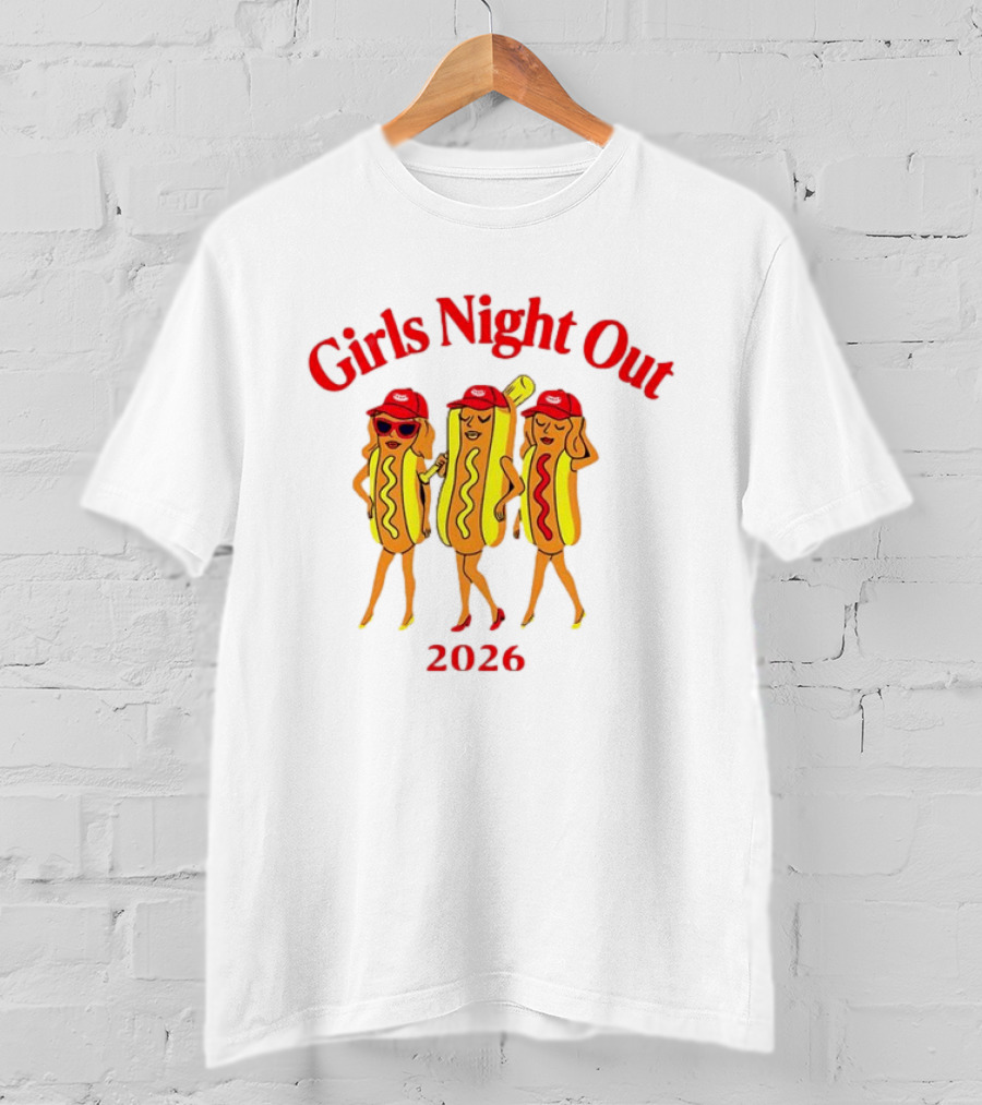 Girls Night Out 2026 Fun Hot Dog Costume T-Shirt