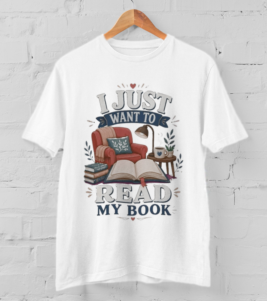 I Just Want To Read My Book Cozy Chair Lamp Coffee T-Shirt