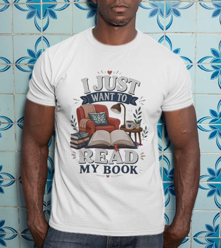 I Just Want To Read My Book Cozy Chair Lamp Coffee T-Shirt