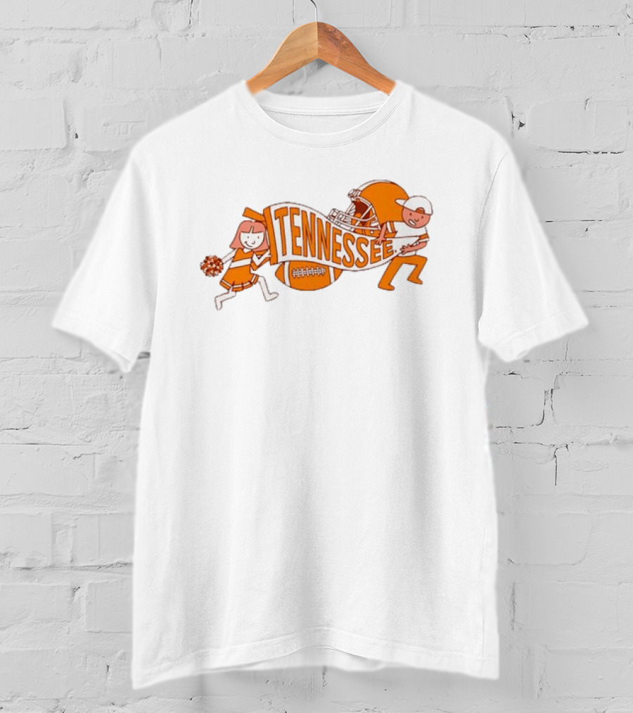 Tennessee Volunteers NCAA Football Cheerleaders Helmet And Pennant Flag T-Shirt