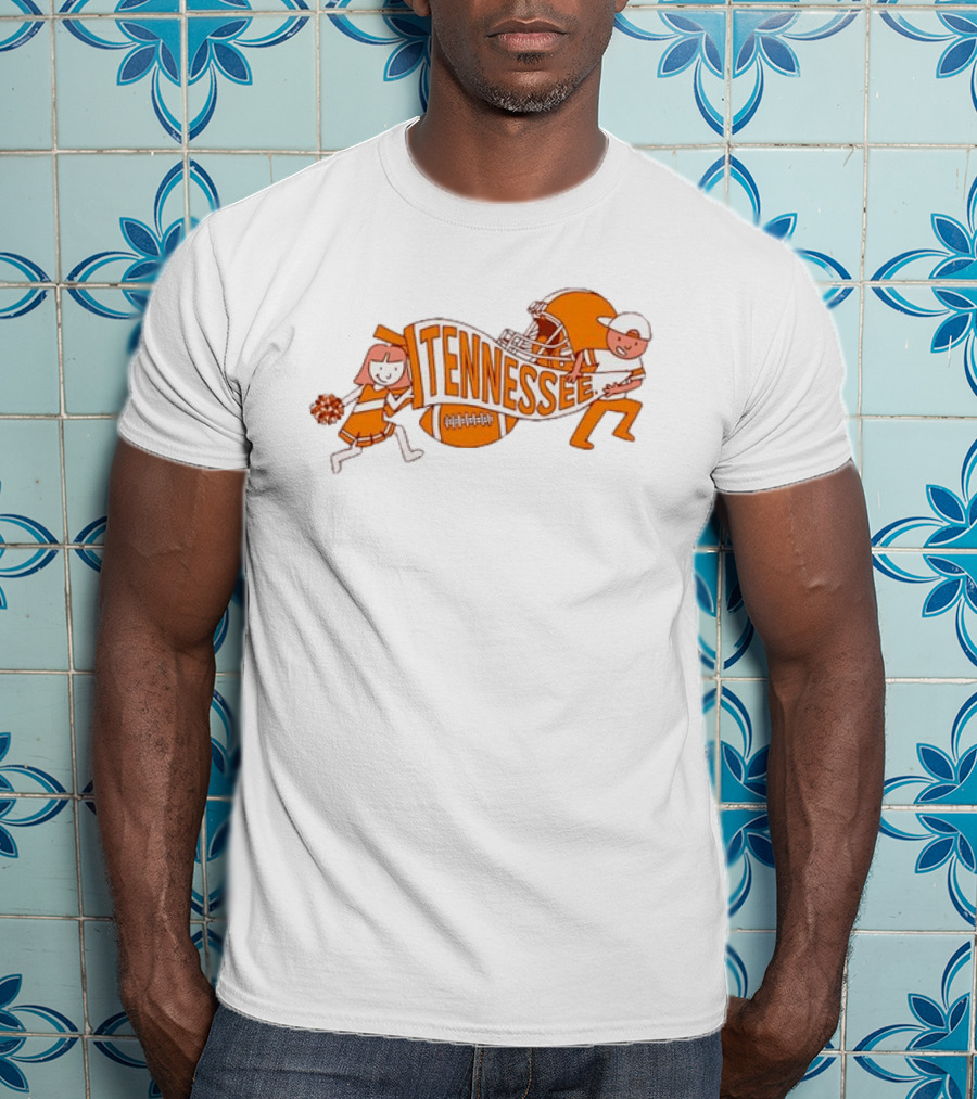 Tennessee Volunteers NCAA Football Cheerleaders Helmet And Pennant Flag T-Shirt