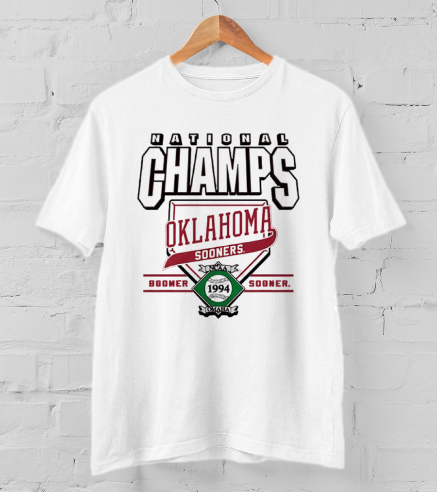 Oklahoma Sooners 1994 National Champs NCAA Boomer Sooner Omaha T-Shirt