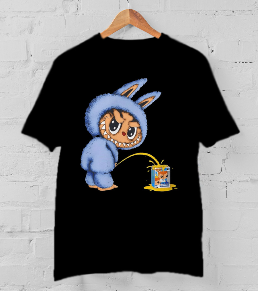 Labubu Peeing On Pop Figures Juice Box Fun Concept T-Shirt