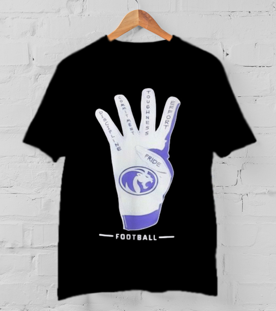 North Alabama Football Discipline Commitment Toughness Effort Pride Glove T-Shirt