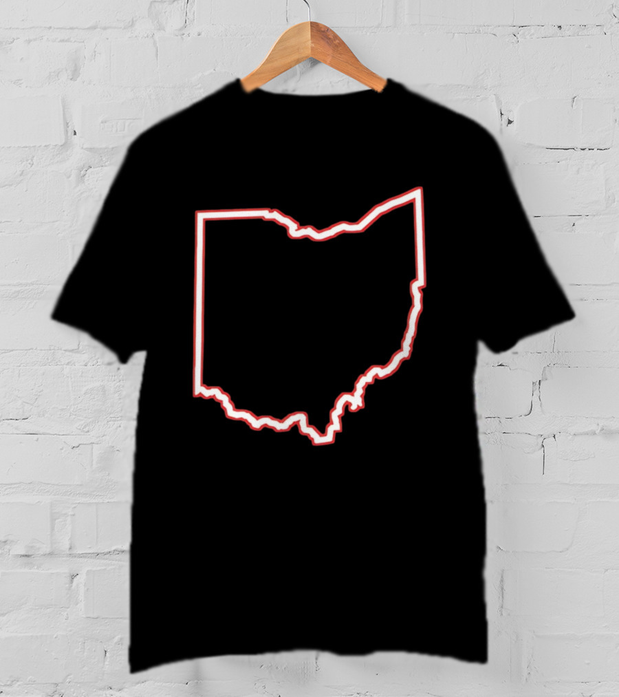 Ohio Outline Simple State Map Red T-Shirt