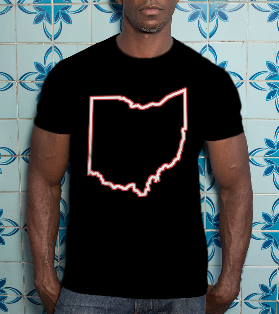 Ohio Outline Simple State Map Red T-Shirt