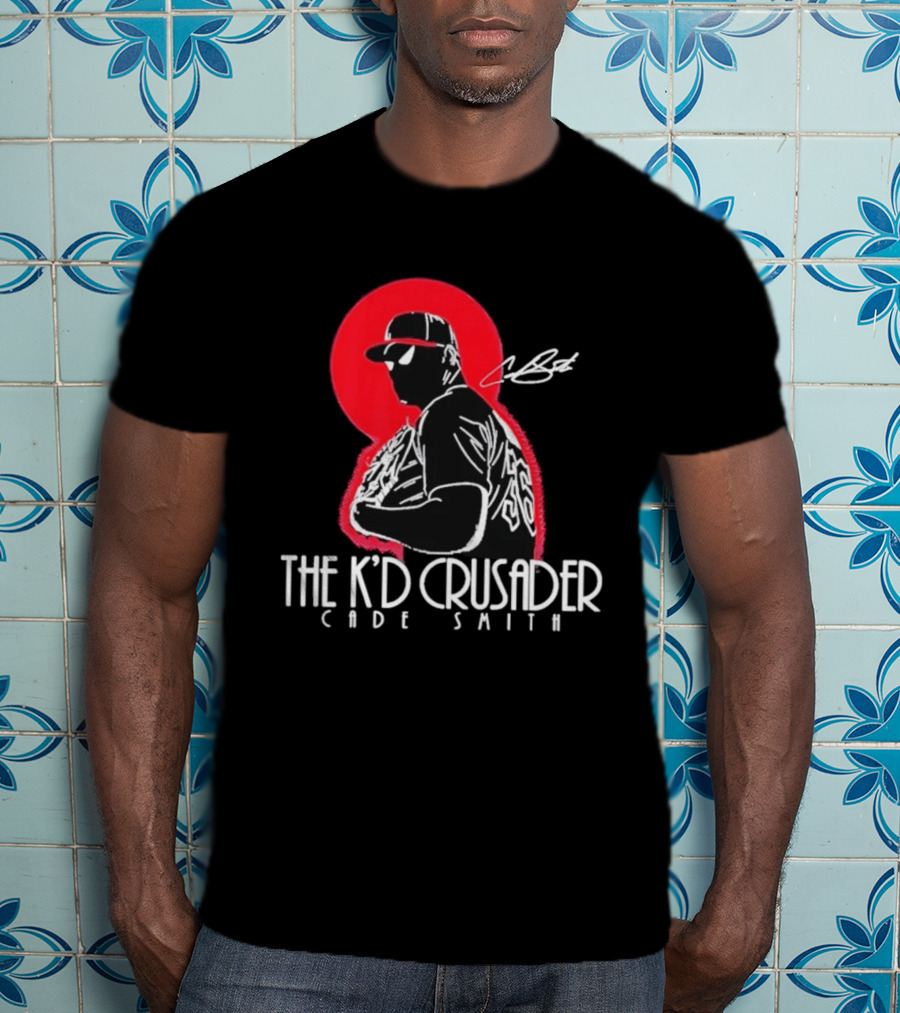 The K'D Crusader Cade Smith Baseball Player Silhouette Red T-Shirt