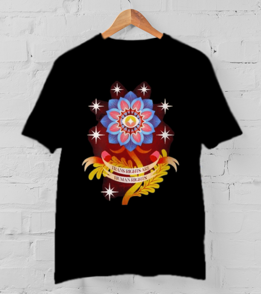 Trans Rights Are Human Rights Eye Floral Pride LGBT T-Shirt