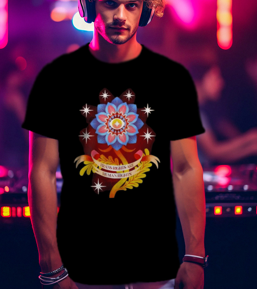Trans Rights Are Human Rights Eye Floral Pride LGBT T-Shirt