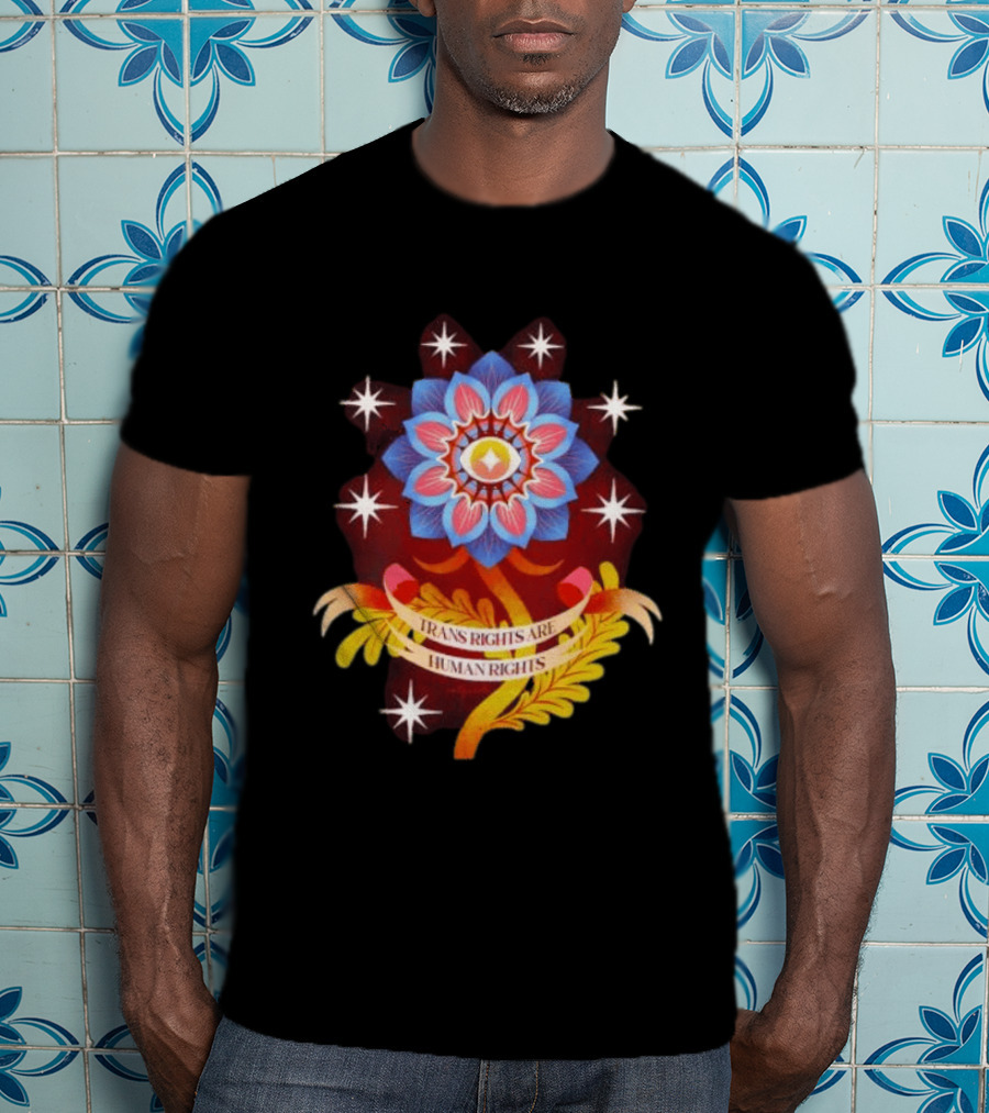 Trans Rights Are Human Rights Eye Floral Pride LGBT T-Shirt