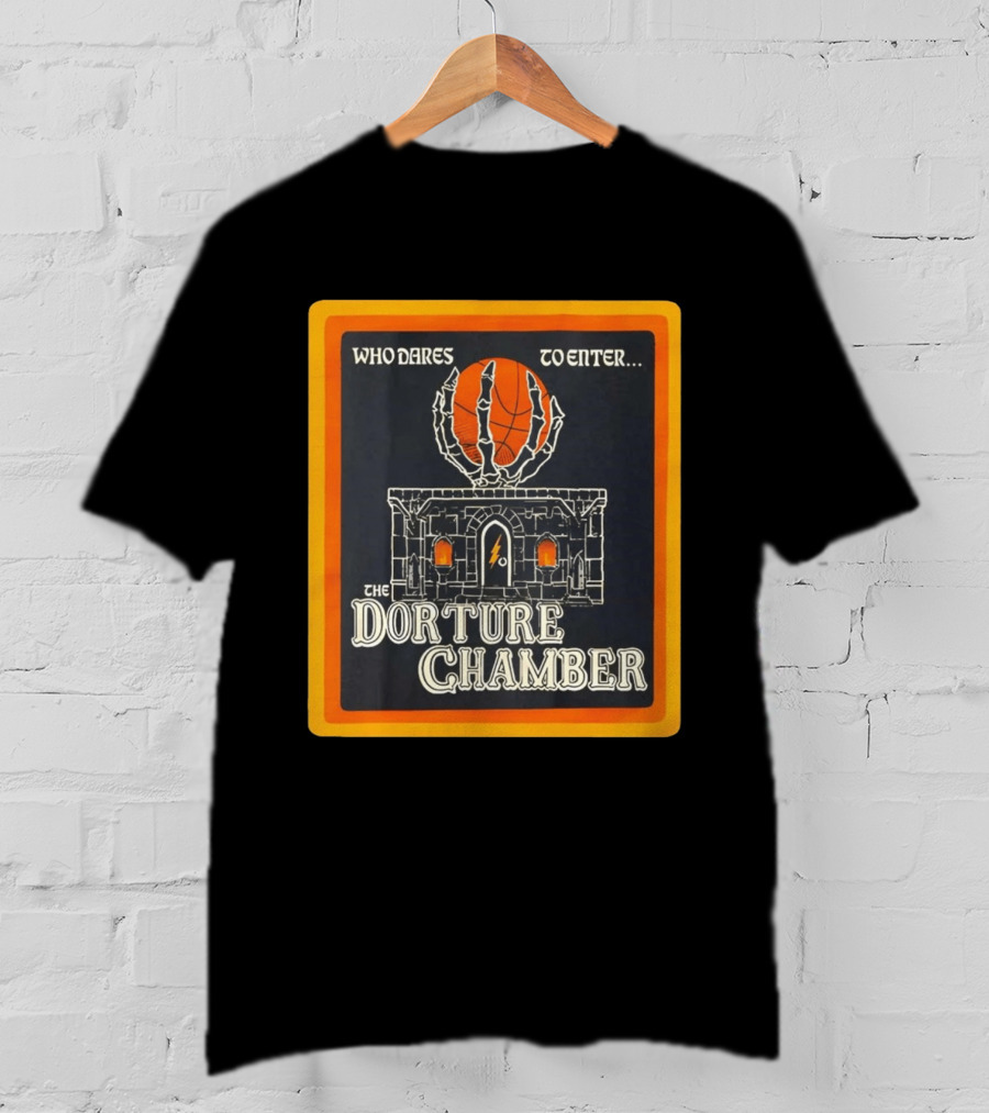 Who Dares To Enter The Dorture Chamber Basketball Spooky Castle T-Shirt