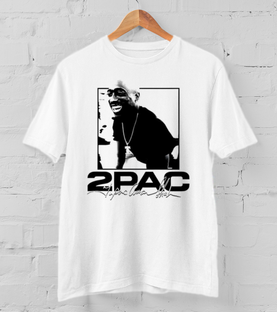 2pac Tupac Shakur Live And Die In LA Iconic Black And White T-Shirt
